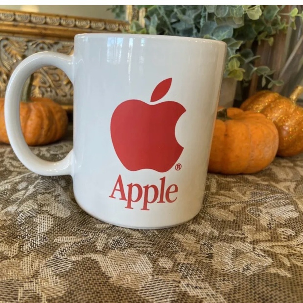 Rare Vintage Apple Computer Logo Coffee Mug Red 80s-90s collector piece